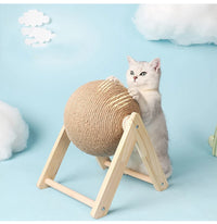 Cat Scratching Ball Toy: Sisal & Wood