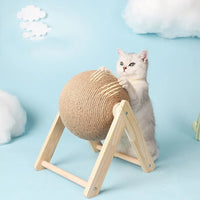 Cat Scratching Ball Toy: Sisal & Wood