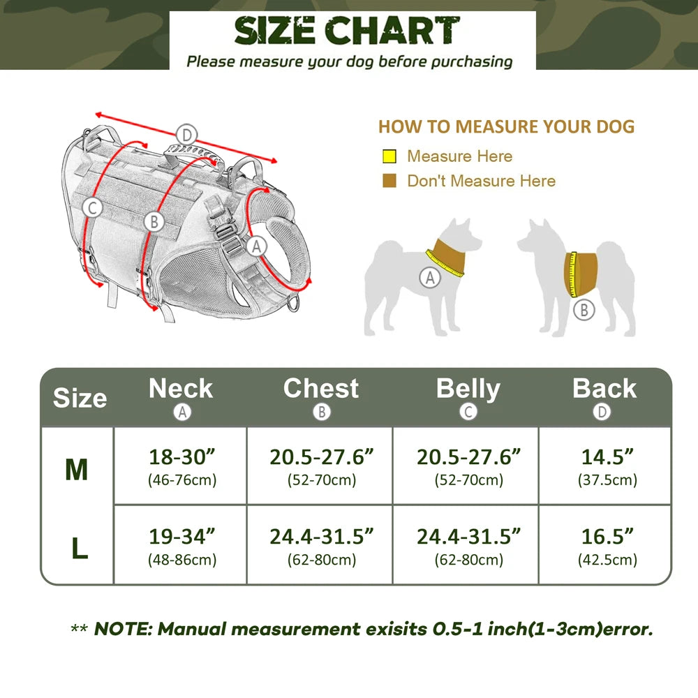 Tactical Dog Training Vest: No-Pull Harness