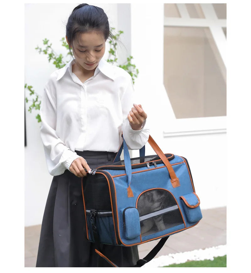 Portable Cat Carrier Bag for Travel: Soft-Sided Pet Carrier