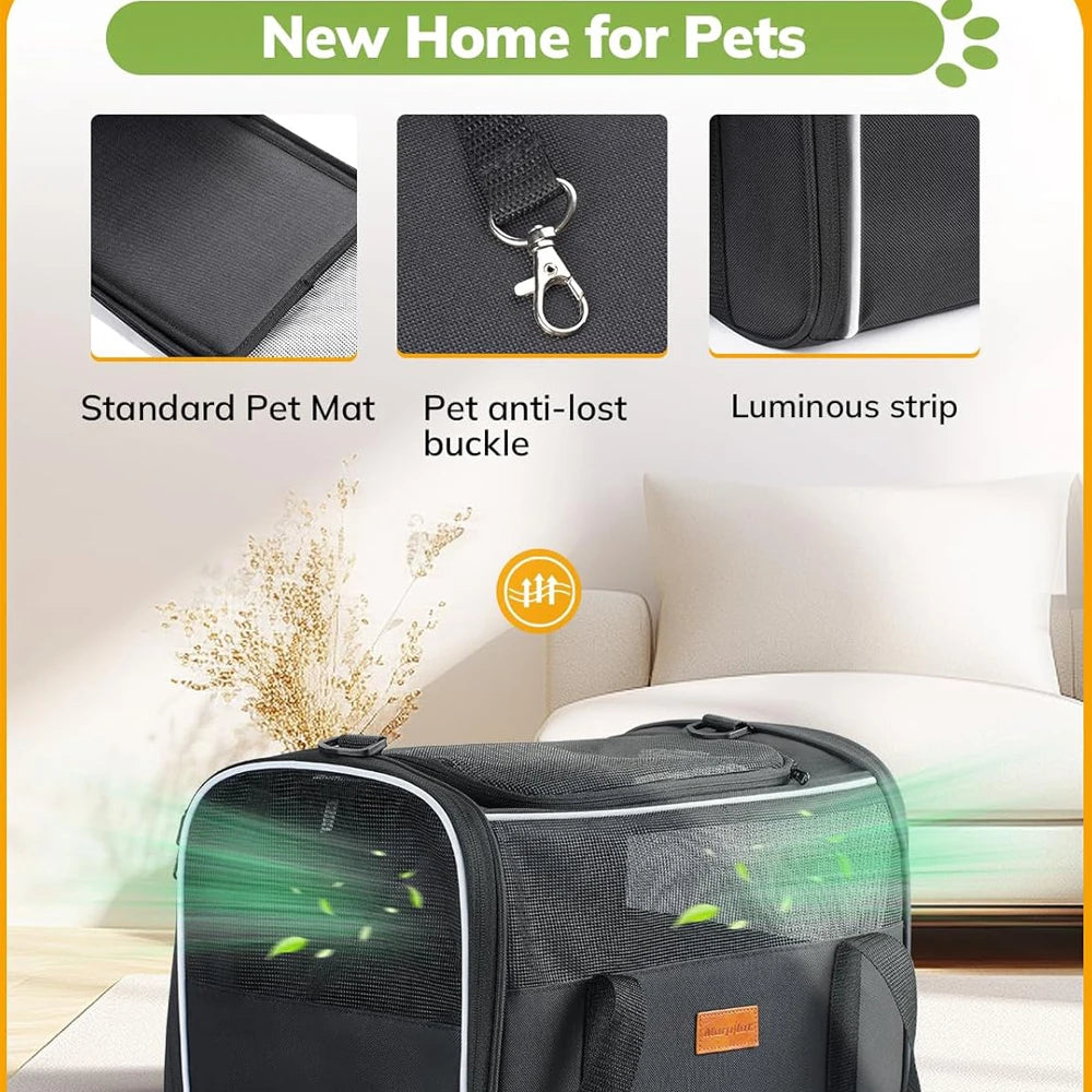 Soft Pet Carrier for Small Cats & Dogs up to 14lbs