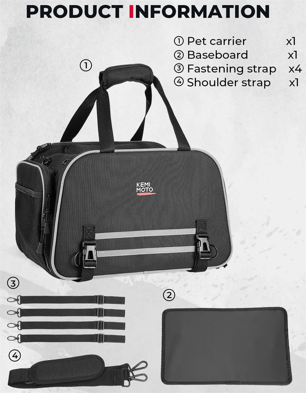 KEMIMOTO Motorcycle Pet Carrier Bag