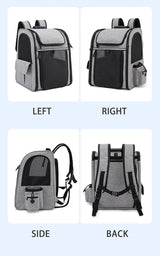 Pet Backpack Carrier Breathable Expandable - Cat Dog Travel Bag Portable
