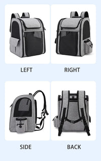 Pet Backpack Carrier Breathable Expandable - Cat Dog Travel Bag Portable