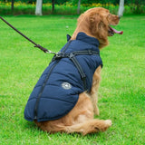 Warm Winter Dog Jacket with Built-in Harness