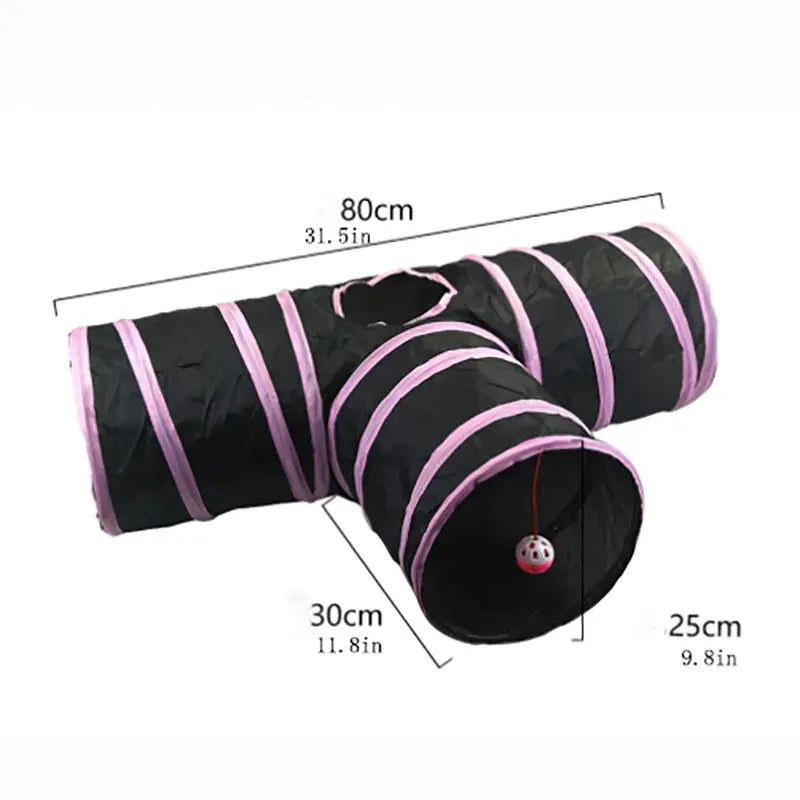 Foldable Cat Play Tunnel: Fun for Playful Pets