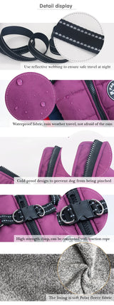 Warm Winter Dog Jacket with Built-in Harness