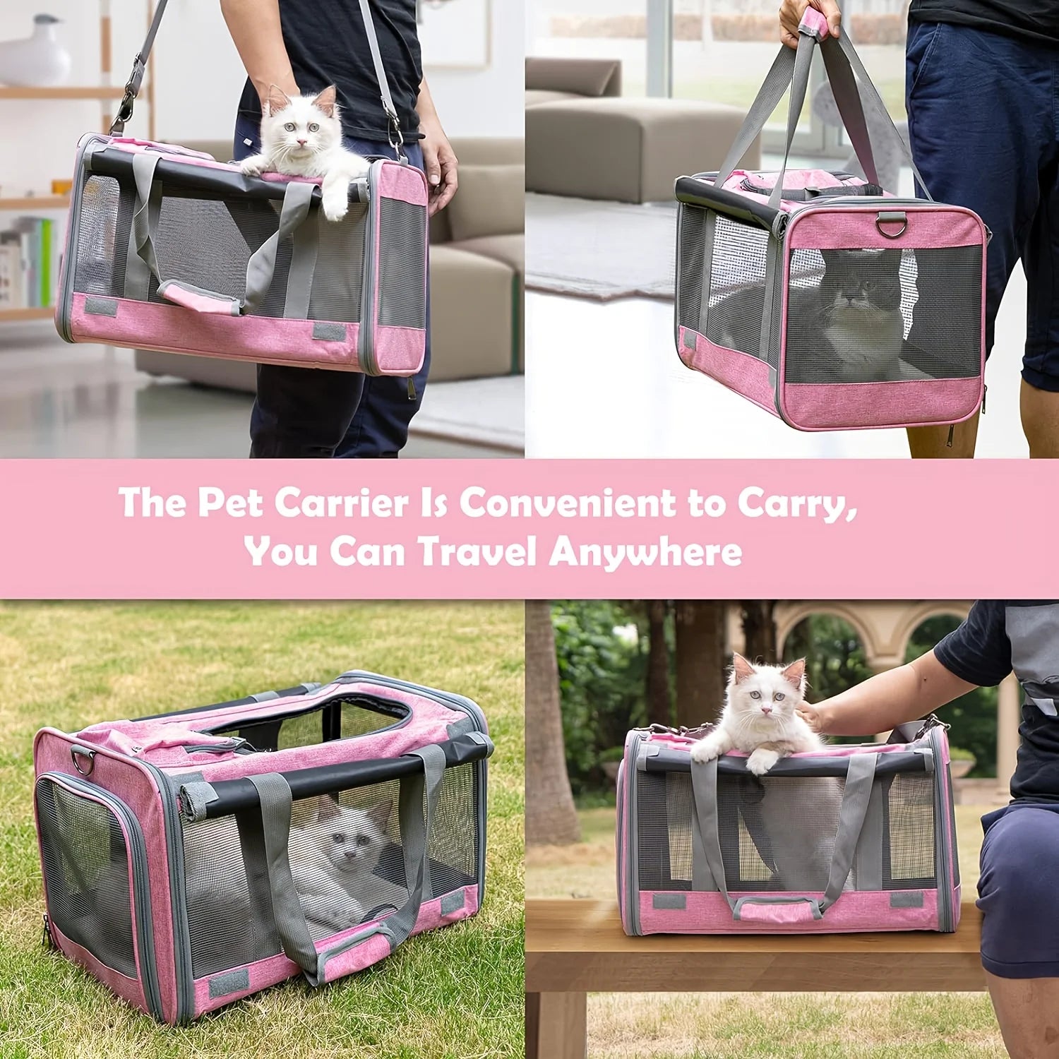 Soft-Sided Pet Carrier for Large and Medium Cats