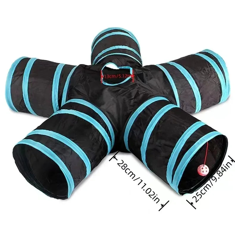 Foldable Cat Play Tunnel: Fun for Playful Pets