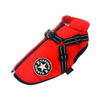 Warm Winter Dog Jacket with Built-in Harness