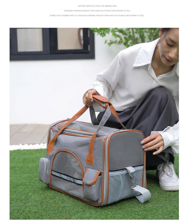 Portable Cat Carrier Bag for Travel: Soft-Sided Pet Carrier