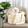 Load image into Gallery viewer, Dog carrier bag for a small dog, made from soft 100% cotton.
