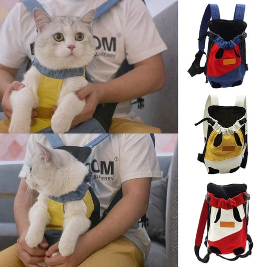Cat backpack carrier made of 100% cotton canvas