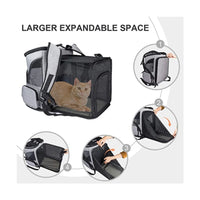 Expandable Pet Backpack Cats Dogs - Large Travel Carrier Portable Bag