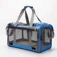 Load image into Gallery viewer, Soft-sided pet carrier with zipper closure for secure cat transport.
