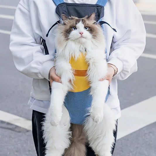 Cat Backpack Carrier: Breathable Canvas Pet Carrier Bag
