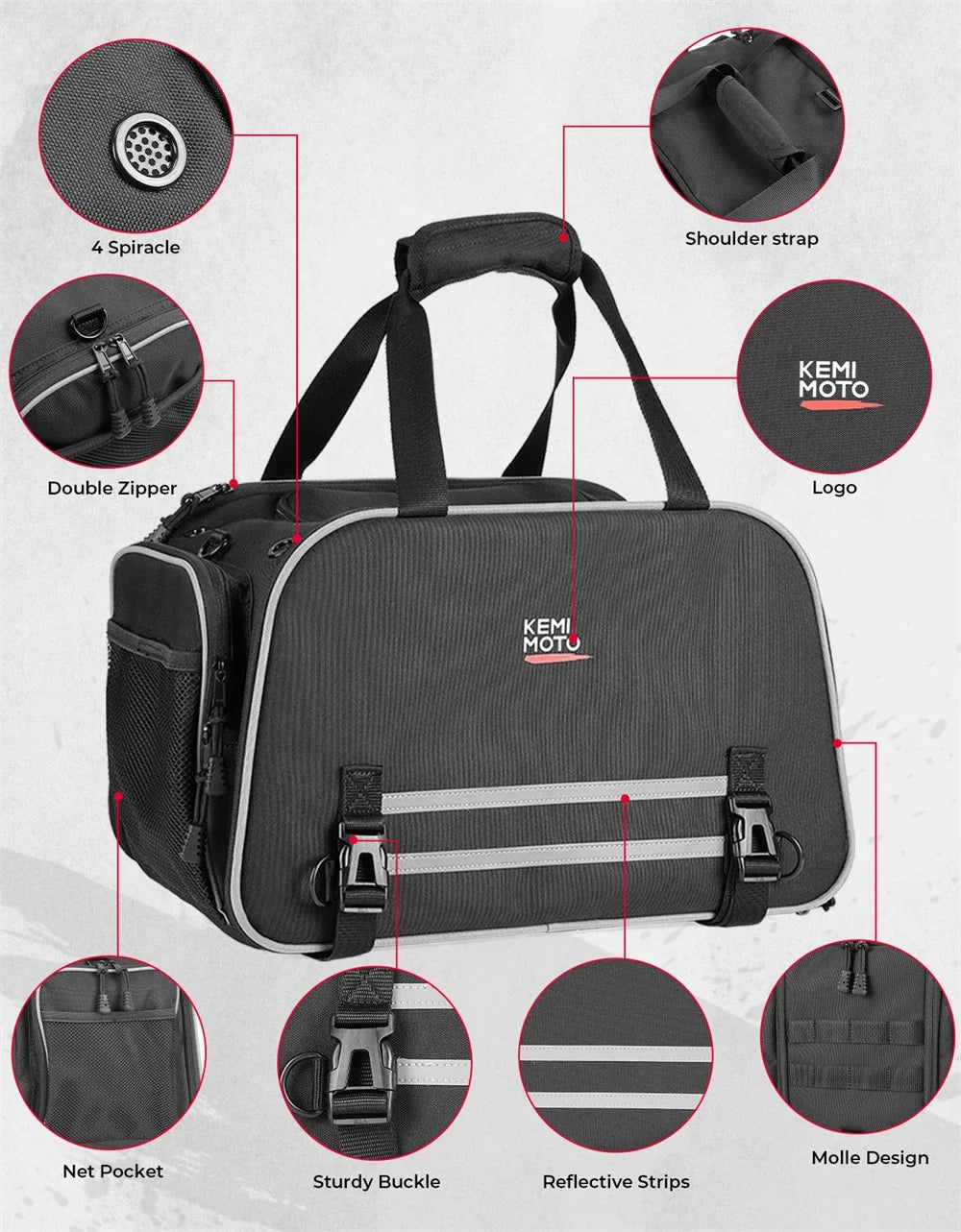KEMIMOTO Motorcycle Pet Carrier Bag
