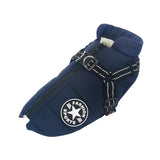 Warm Winter Dog Jacket with Built-in Harness