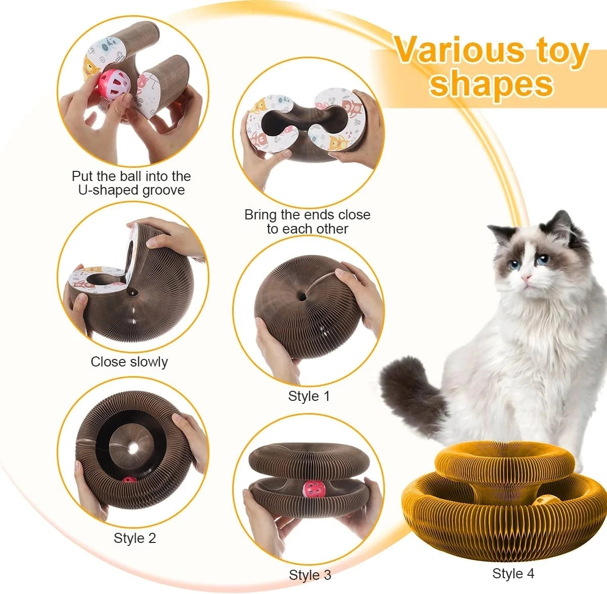 Cat Scratching Toy with Ball & Climbing Frame