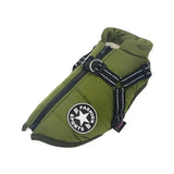 Warm Winter Dog Jacket with Built-in Harness