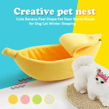Banana Cat Bed Soft Cozy - Cute Cat House Small Medium Pet Bed