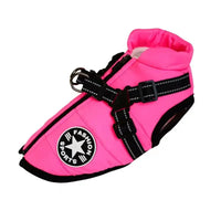 Warm Winter Dog Jacket with Built-in Harness