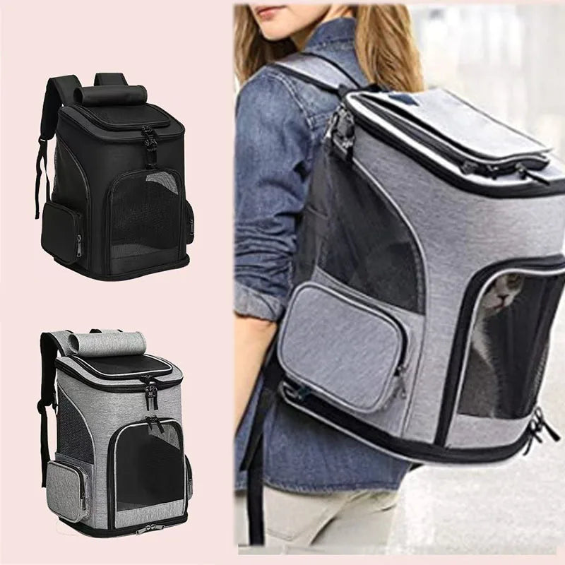 Expandable Pet Backpack for Cats and Dogs