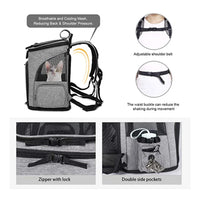 Expandable Pet Backpack Cats Dogs - Large Travel Carrier Portable Bag
