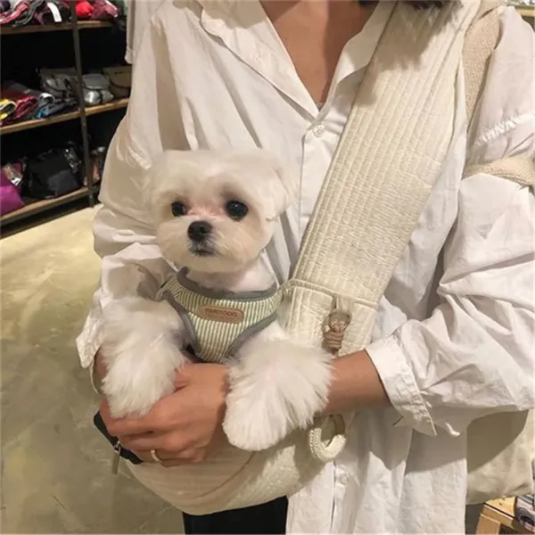 kf S705afccbe7dd4456962a3f0d1bd976a22 Handmade Dog Bag Pet Kitten Carrier Outdoor Travel Handbag Canvas Single Shoulder Cat Bag Sling Comfort Luxury Handmade Canvas Dog Sling Carrier & Puppy Tote Bag