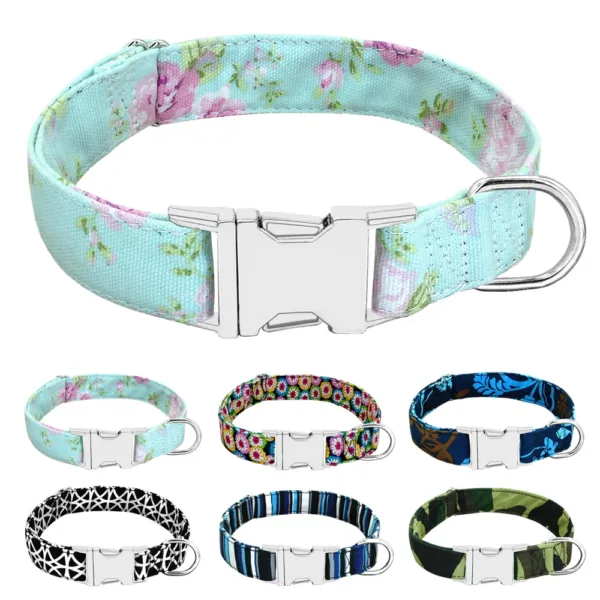 kf Sf979d728c1f1432f8d9e65460ede011f0 Nylon Printed Dog Collar Adjustable Pet Collars With Metal Buckle for Small Medium Large Dogs Chihuahua Adjustable Dog Collar with Metal Buckle – Durable Pet Collar for all sizes Dogs