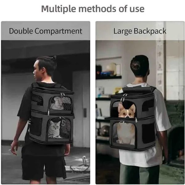 kf S3108f2d112774f429e0c045d1a0e2a59L Sac dos pliable double couche Electrolux pour animaux de compagnie petit moyen chat chien chiot de Smart Foldable Double-Layer Pet Backpack for Cats and Small Dogs, 7kg Capacity