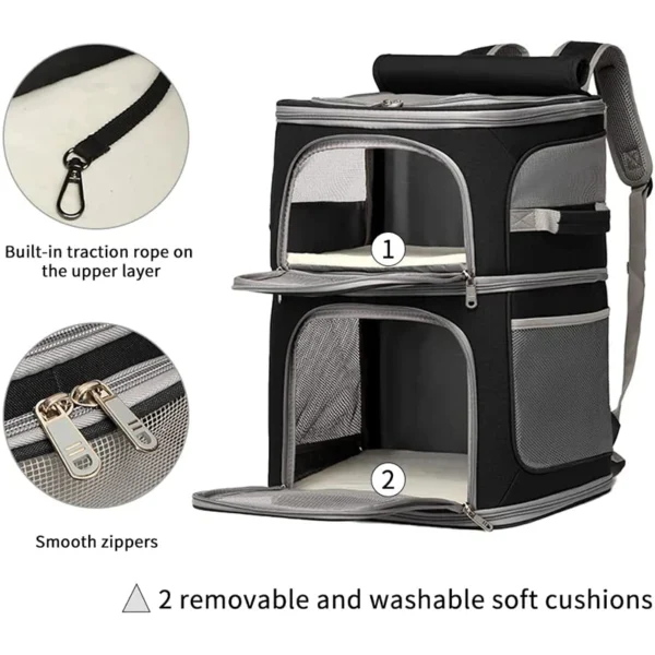 kf S4483464f436540a38657d4e05979d7748 Sac dos pliable double couche Electrolux pour animaux de compagnie petit moyen chat chien chiot de Smart Foldable Double-Layer Pet Backpack for Cats and Small Dogs, 7kg Capacity