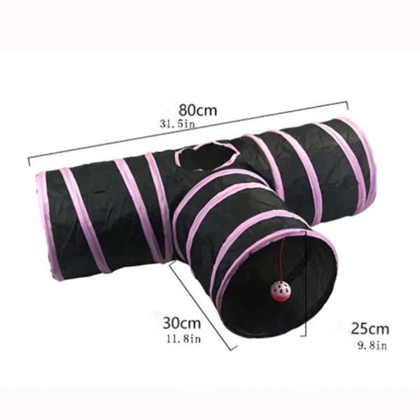 kf S6a93cf2813ce4dd6ae5f651bd915cbf1V Wear resistant Cat Play Tunnel Foldable Pet Animal Tunnels with Crinkle Playing Toy for Cats Guinea Foldable Wear-Resistant Cat Tunnel with Crinkle Toy for Cats, Guinea Pigs & Rabbits